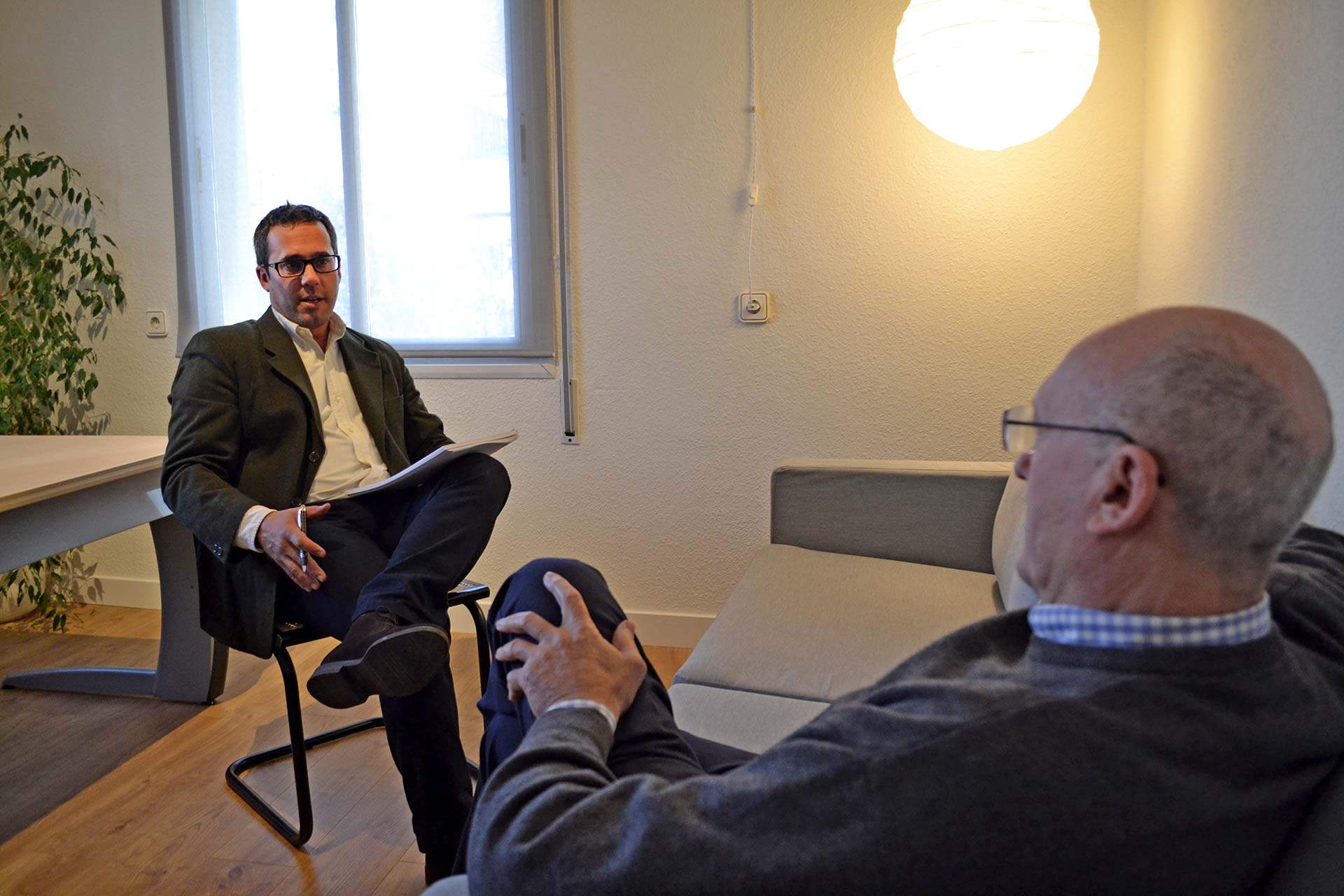 Psicólogo de Badalona (Barcelona) en una sesión de terapia"